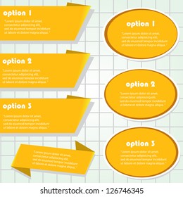 Vector Paper Progress background / product choice or versions. orange paper design elements