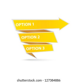 Vector Paper Progress background / product choice or versions. vector orange origami ribbon banner.