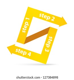 Vector Paper Progress background / product choice or versions. vector orange origami ribbon banner.