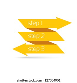 Vector Paper Progress background / product choice or versions. vector orange origami ribbon banner.