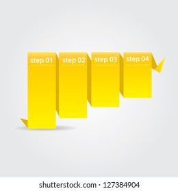 Vector Paper Progress background / product choice or versions. vector orange origami ribbon banner.