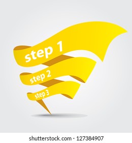 Vector Paper Progress background / product choice or versions. vector orange origami ribbon banner.