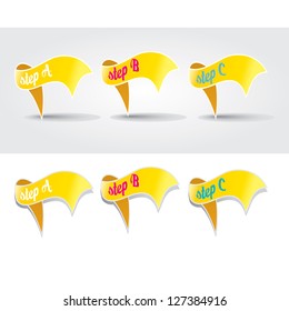 Vector Paper Progress background / product choice or versions. vector orange origami ribbon banner.