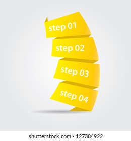 Vector Paper Progress background / product choice or versions. vector orange origami ribbon banner.