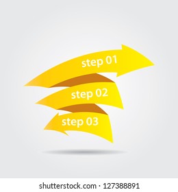 Vector Paper Progress background / product choice or versions. vector orange origami ribbon banner.