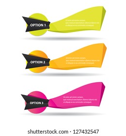 Vector Paper Progress background / product choice or versions. banner set.