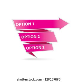 Vector Paper Progress background / product choice or versions. vector pink origami ribbon banner.