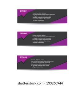 Vector Paper Progress background / product choice or versions. abstract violet vector banner. violet website background. square banners set.