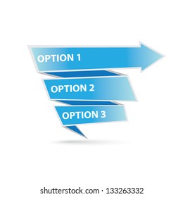 Vector Paper Progress background / product choice or versions. vector blue origami ribbon banner.