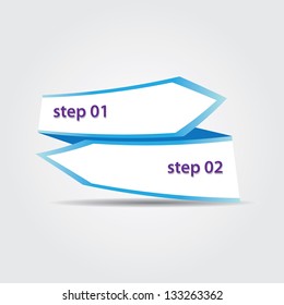 Vector Paper Progress background / product choice or versions. vector blue origami ribbon banner.