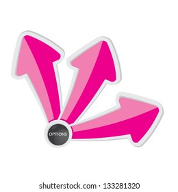 Vector Paper Progress background / product choice or versions. Glossy pink design elements. pink arrow