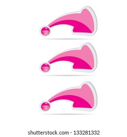 Vector Paper Progress background / product choice or versions. Glossy pink design elements. pink arrow