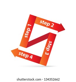 Vector Paper Progress background / product choice or versions. vector red origami ribbon banner.