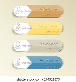 Vector Paper Progress background / product choice or versions. banner set. cover design elements. infographics template 