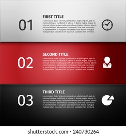 Vector Paper Progress background, product choice or versions. banner set. infographics template