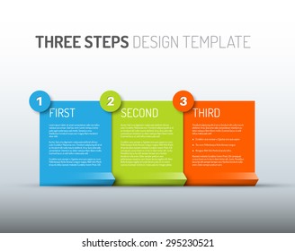 Vector Paper Progress design template with three steps