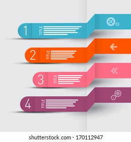 Vector Paper Progress Steps for Tutorial, Infographics Layout