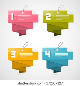 Vector Paper Progress Steps for Tutorial, Infographics