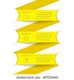 Vector paper progress steps for tutorial. Option infographic banners. Number banners template for diagram, graph, presentation or chart. Business concept sequence banners. EPS10 workflow layout.