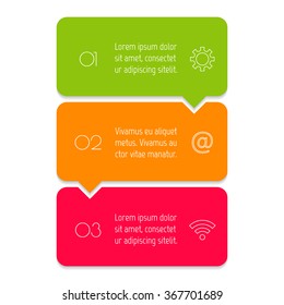 Vector Paper Progress Steps For Tutorial. 3 Options Infographic Banner. Number Banner Template For Diagram, Presentation Or Chart. Business Concept Sequence Banner. EPS10 Vertical Workflow Layout.