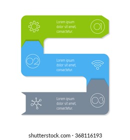 Vector paper progress steps for tutorial. 3 options infographic banner. Number banner template for diagram, presentation or chart. Business concept sequence banner. Vertical arrow workflow layout.