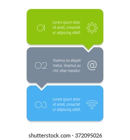 Vector Paper Progress Steps For Tutorial. 3 Options Infographic Banner. Number Banner Template For Diagram, Presentation Or Chart. Business Concept Sequence Banner. EPS10 Vertical Workflow Layout.