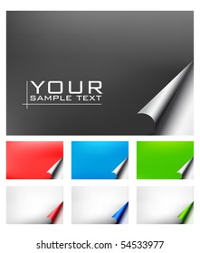 Vector paper with  realistic page curl and lettering