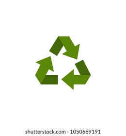 Vector. Paper recycling concept. Big stacks of papers with recycle sign. 