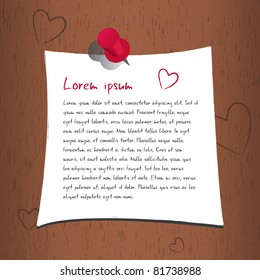 Vector paper with romantic text