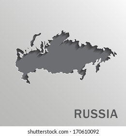 Vector paper russia map on a white background