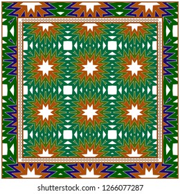 Vector Paper For Scrapbook. Luxury Texture For Wallpaper, Invitation. Geometric Zigzag Ornament. Green, brown color.