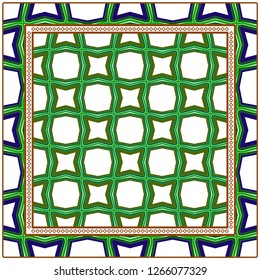 Vector Paper For Scrapbook. Luxury Texture For Wallpaper, Invitation. Geometric Zigzag Ornament. Green, brown color.