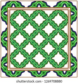 Vector Paper For Scrapbook. Luxury Texture For Wallpaper, Invitation. Geometric Zigzag Ornament. Green, brown color.