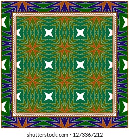 Vector Paper For Scrapbook. Luxury Texture For Wallpaper, Invitation. Geometric Zigzag Ornament. Green, brown color.