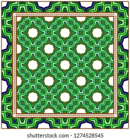 Vector Paper For Scrapbook. Luxury Texture For Wallpaper, Invitation. Geometric Zigzag Ornament. Green, brown color.