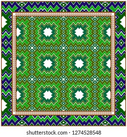 Vector Paper For Scrapbook. Luxury Texture For Wallpaper, Invitation. Geometric Zigzag Ornament. Green, brown color.