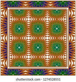 Vector Paper For Scrapbook. Luxury Texture For Wallpaper, Invitation. Geometric Zigzag Ornament. Green, brown color.