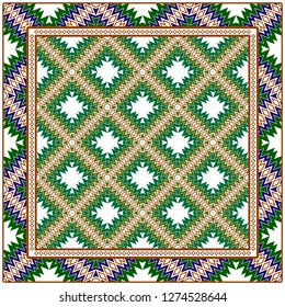 Vector Paper For Scrapbook. Luxury Texture For Wallpaper, Invitation. Geometric Zigzag Ornament. Green, brown color.