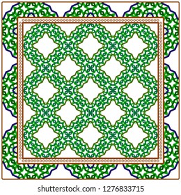 Vector Paper For Scrapbook. Luxury Texture For Wallpaper, Invitation. Geometric Zigzag Ornament. Green, brown color.