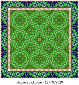 Vector Paper For Scrapbook. Luxury Texture For Wallpaper, Invitation. Geometric Zigzag Ornament. Green, brown color.