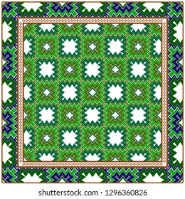 Vector Paper For Scrapbook. Luxury Texture For Wallpaper, Invitation. Geometric Zigzag Ornament. Green, brown color.