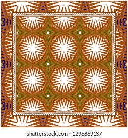 Vector Paper For Scrapbook. Luxury Texture For Wallpaper, Invitation. Geometric Zigzag Ornament. Green, brown color.