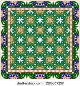 Vector Paper For Scrapbook. Luxury Texture For Wallpaper, Invitation. Geometric Zigzag Ornament. Green, brown color.