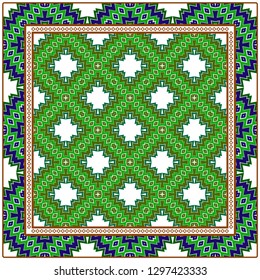Vector Paper For Scrapbook. Luxury Texture For Wallpaper, Invitation. Geometric Zigzag Ornament. Green, brown color.