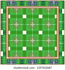 Vector Paper For Scrapbook. Luxury Texture For Wallpaper, Invitation. Geometric Zigzag Ornament. Green, brown color.