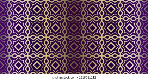 Vector Paper For Scrapbook. Luxury Texture For Wallpaper, Invitation. Seamless Geometric Ornament. Purple gold color.