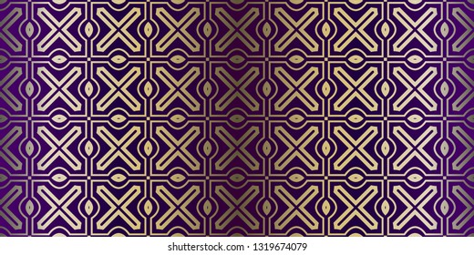 Vector Paper For Scrapbook. Luxury Texture For Wallpaper, Invitation. Seamless Geometric Ornament. Purple gold color.