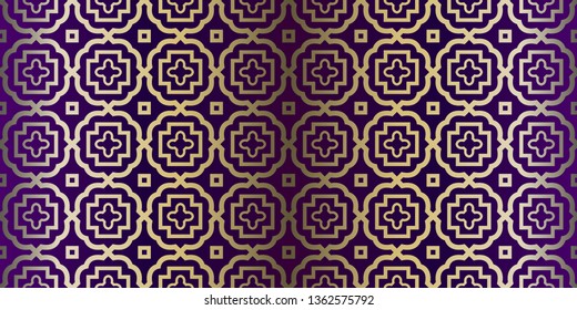 Vector Paper For Scrapbook. Luxury Texture For Wallpaper, Invitation. Seamless Geometric Ornament. Purple gold color.