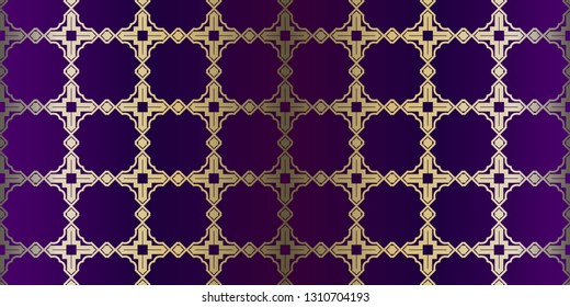 Vector Paper For Scrapbook. Stylish Fashion Geometric Design Background. Seamless. Purple gold color.