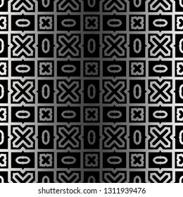 Vector Paper For Scrapbook. Stylish Fashion Geometric Design Background. Seamless. Black silver color.